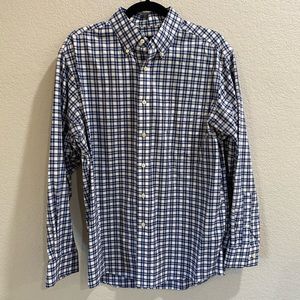 Blue Plaid Joseph A Bank Traveler’s Collection collared Shirt